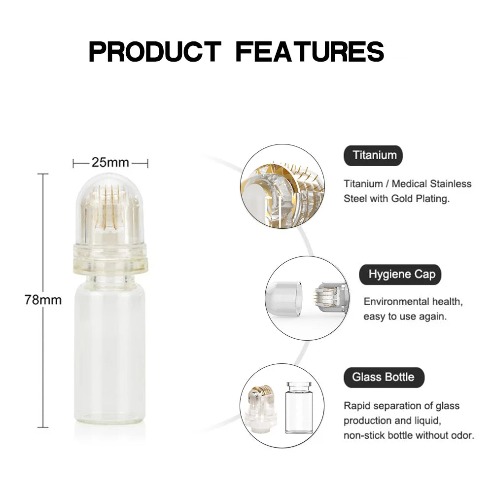 Revitalize Your Skin with the 64Pin Hydra Derma Roller Microneedling Tool and 10Ml Serum - Perfect for At-Home Beauty Treatments!
